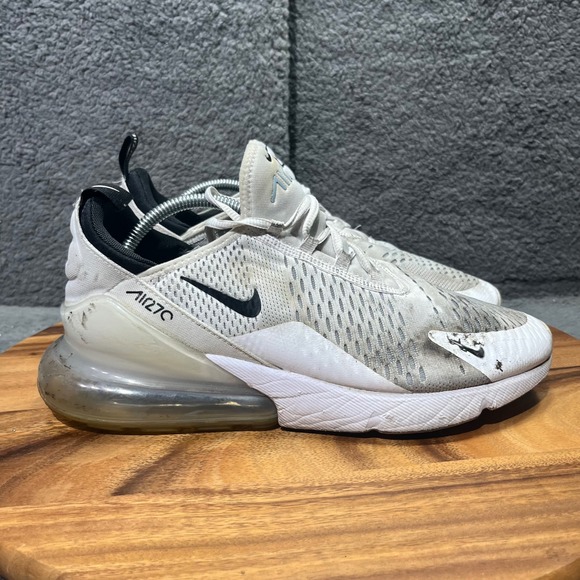 Nike Air Max 270 White Black Lace Up Athletic Running Shoes Sneakers Mens 11 - Picture 1 of 11